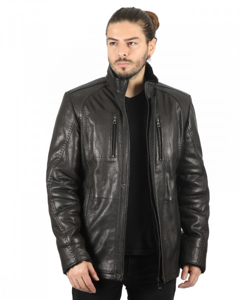 Oscar, schwarz Lammfelljacke Herren 